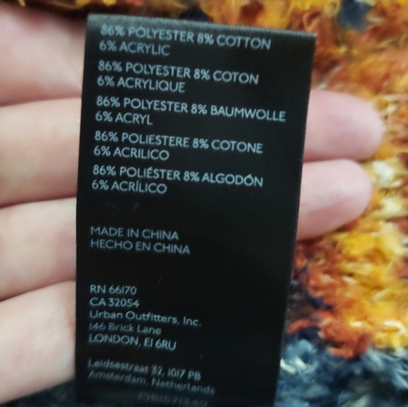 Pilcro Anthropologie sweater cardigan with pockets - orange, blue, white - Picture 15 of 15